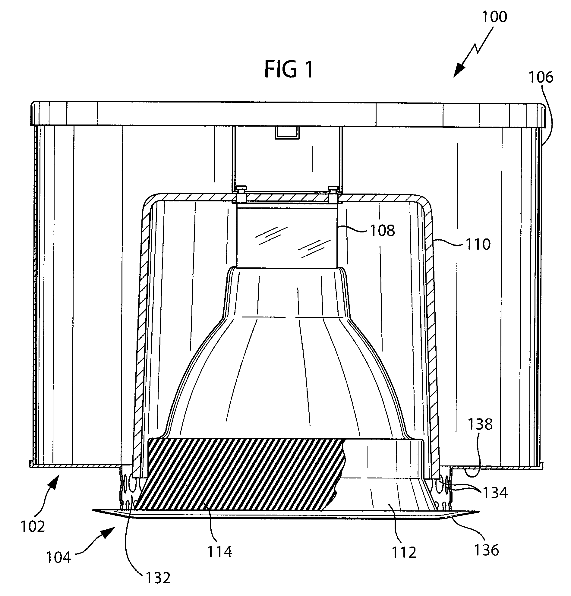 Fire rated recessed lighting assembly