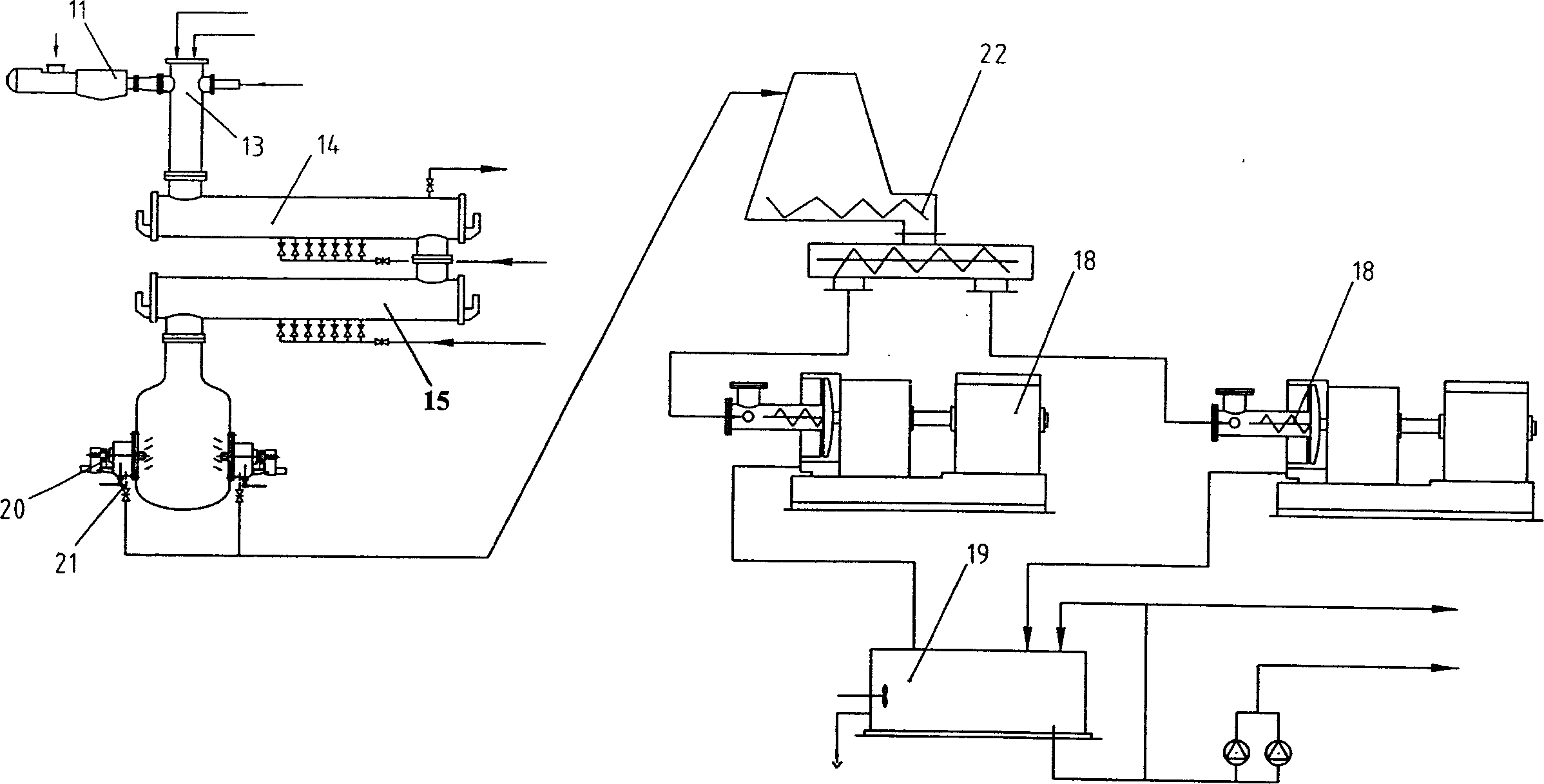 Continuous boiling method and its device for semi chemical mechanical slurry of long bast fiber raw material