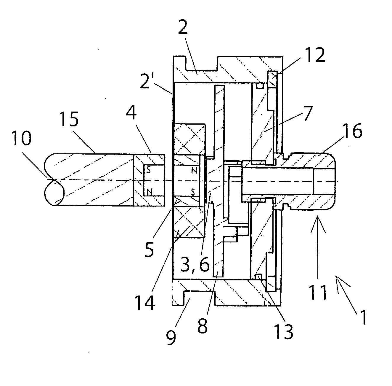 Rotation angle sensor