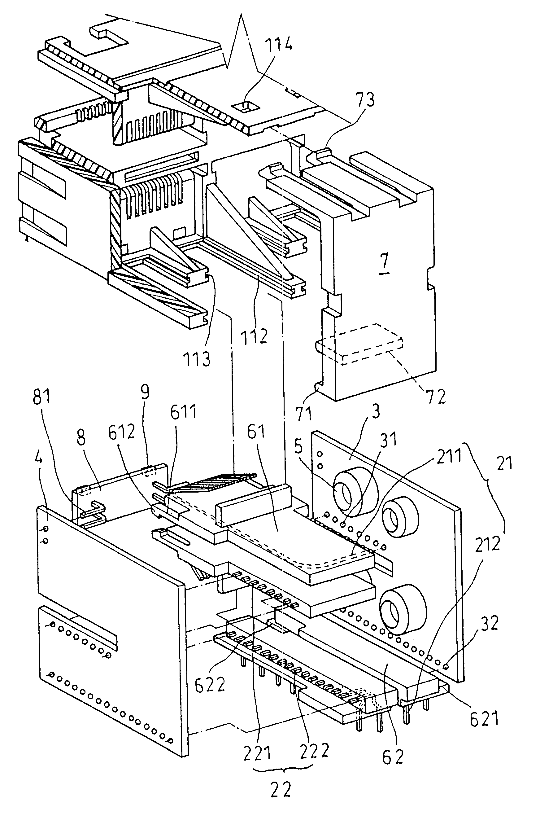 Multilayer electric connector