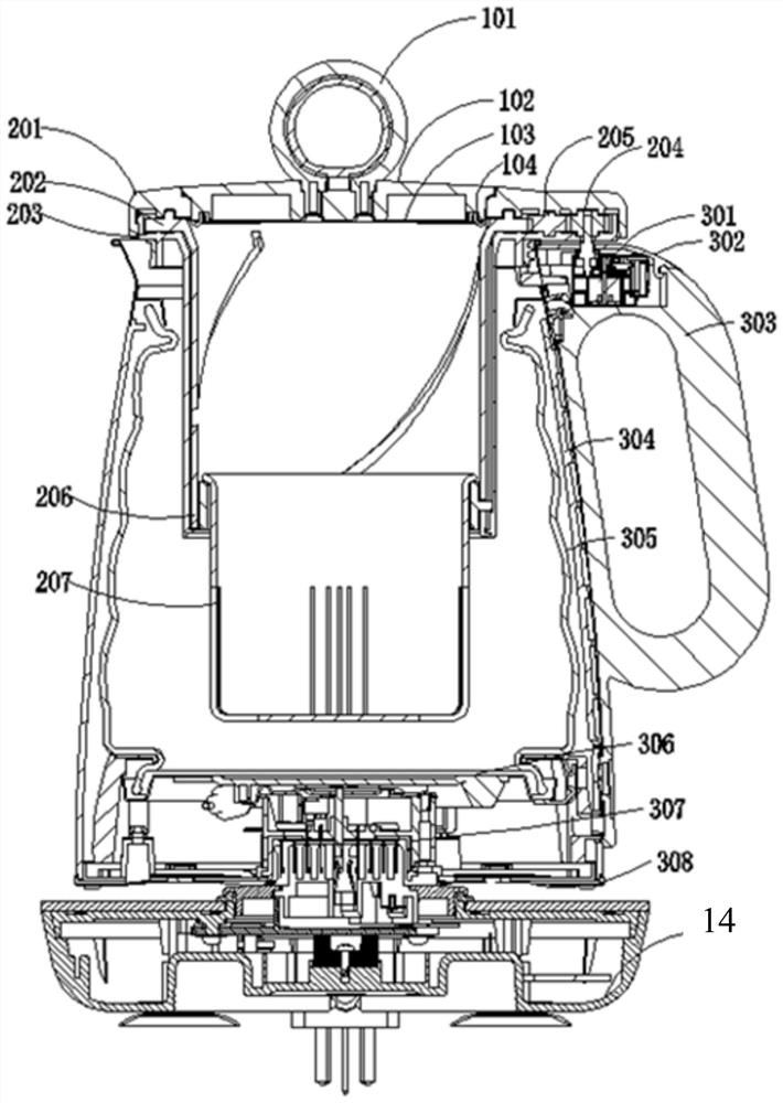 Brewing method and device of tea making container and tea making container