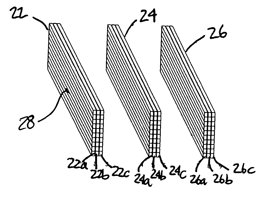 Laminated cross lumber and method of making same