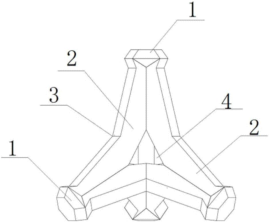 Triple-fork branched fish shelter