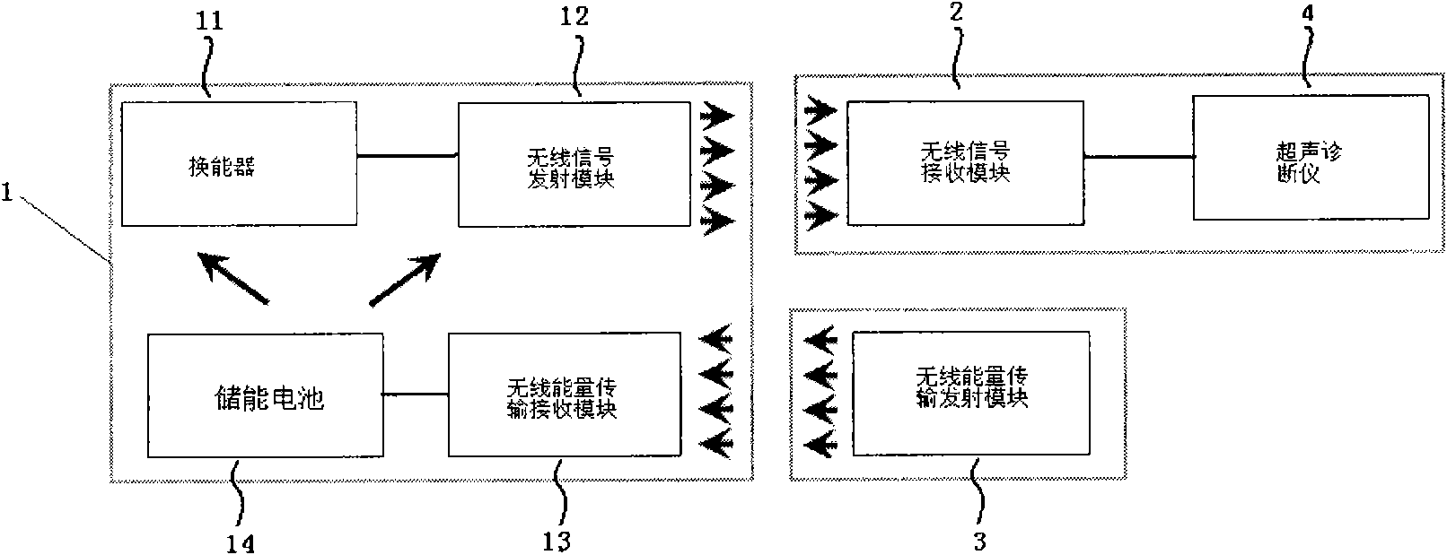 Dual wireless ultrasonic probe and biological ultrasonic echo signal acquisition system