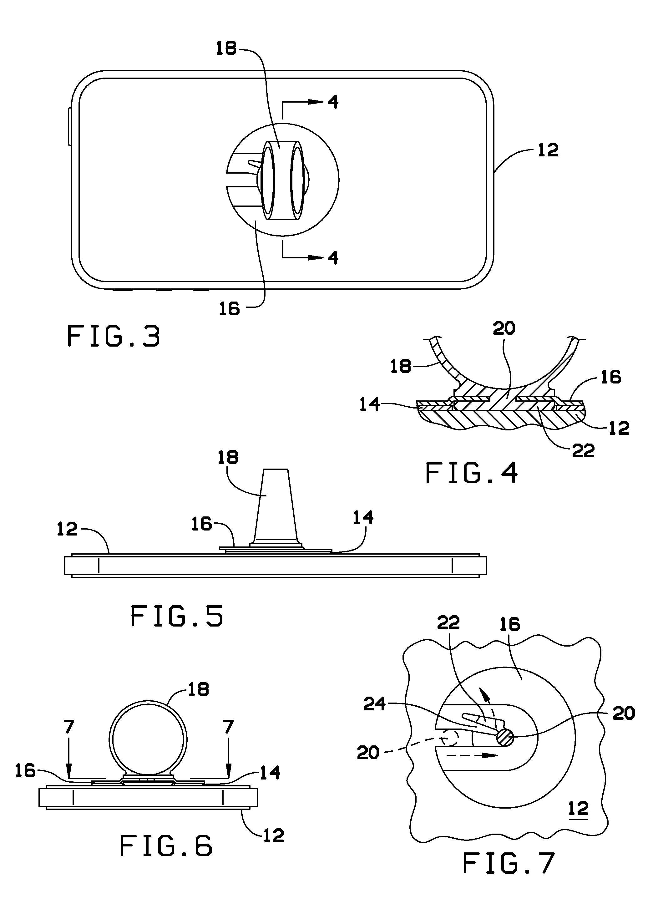 Attachable holder with flexible ring for any handheld device