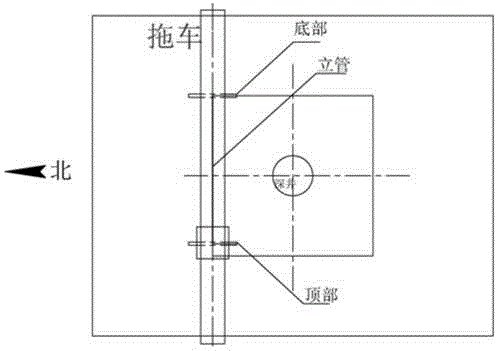 Out-plane even flow-down long and thin stand pipe dynamic response measurement device