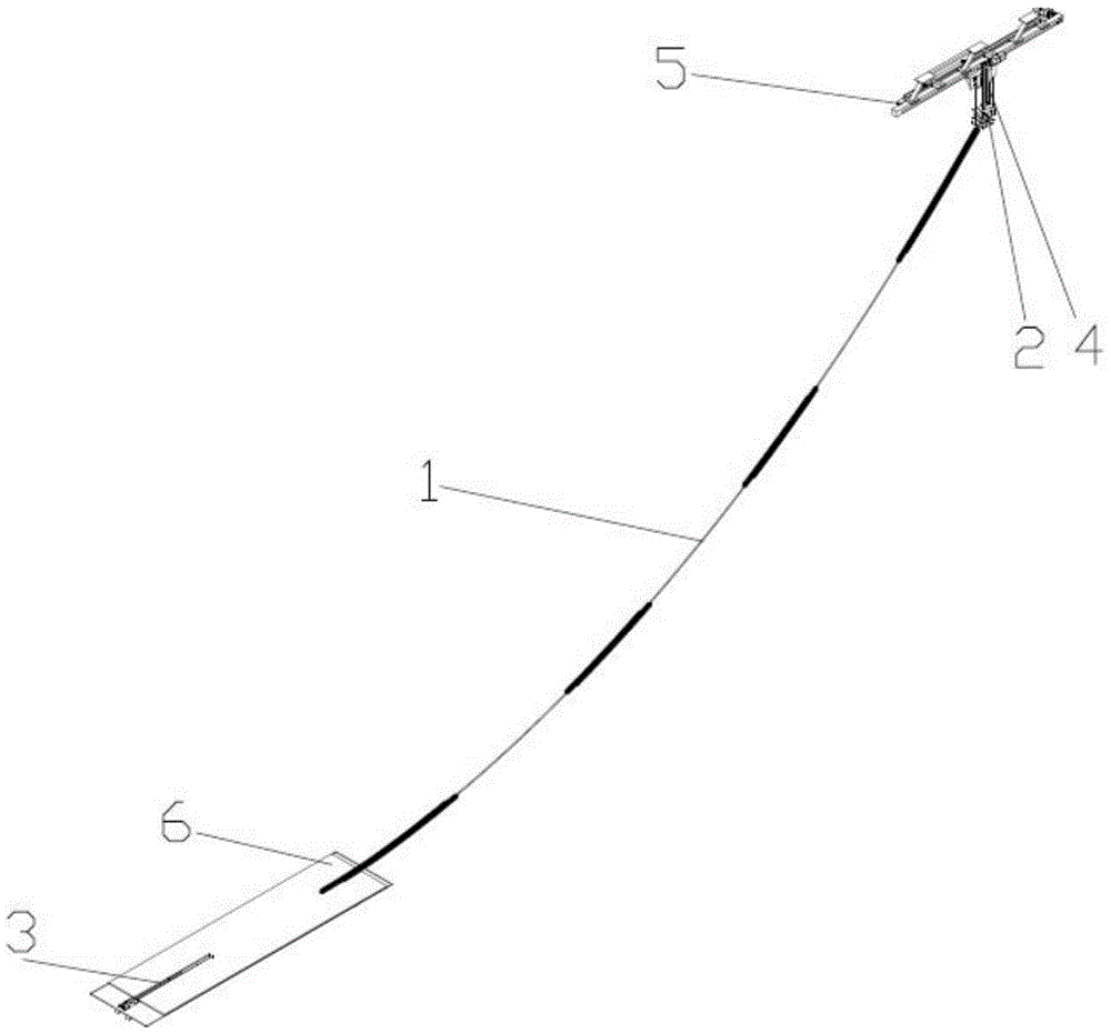 Out-plane even flow-down long and thin stand pipe dynamic response measurement device