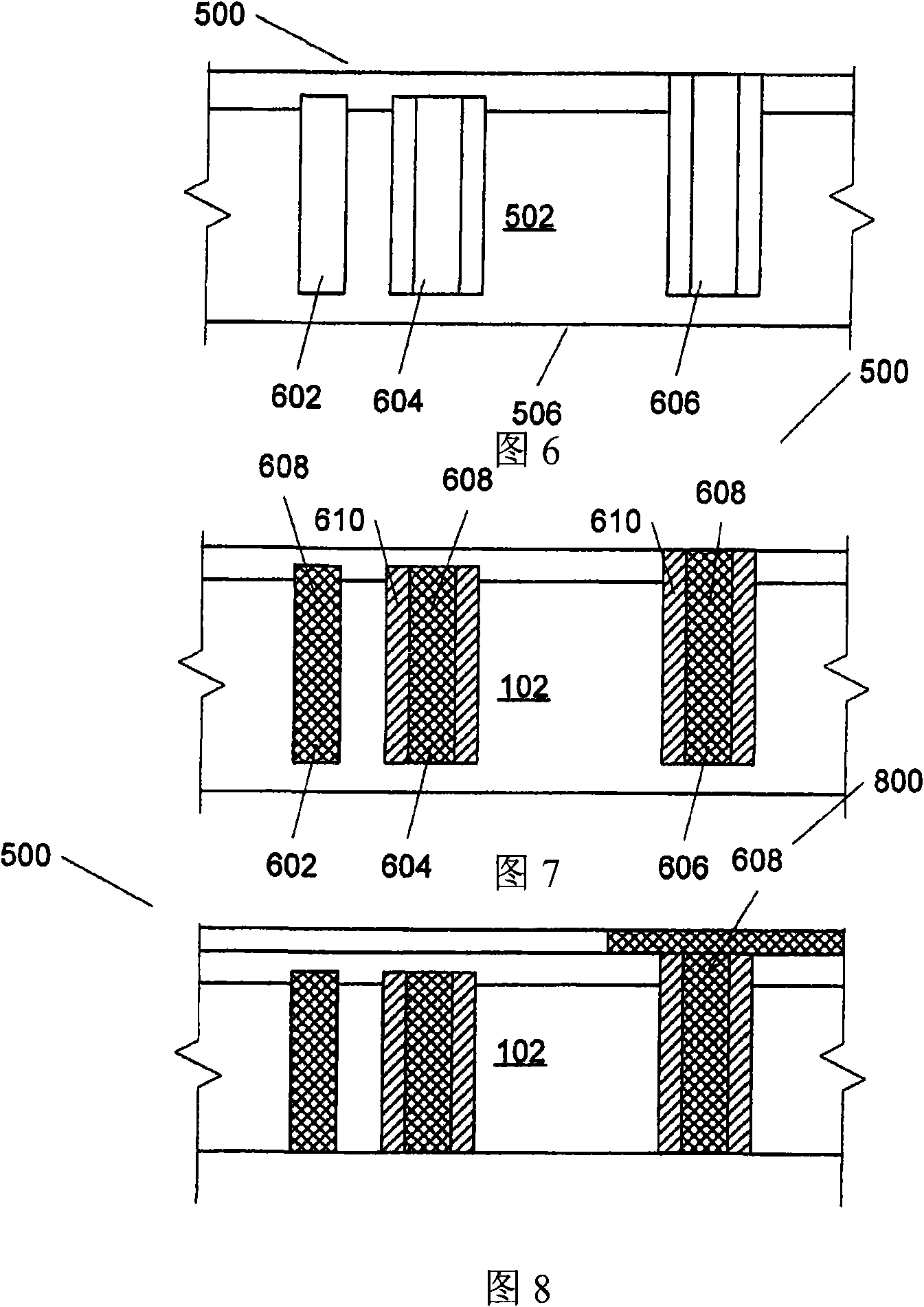 Front-end processed wafer having through-chip connections