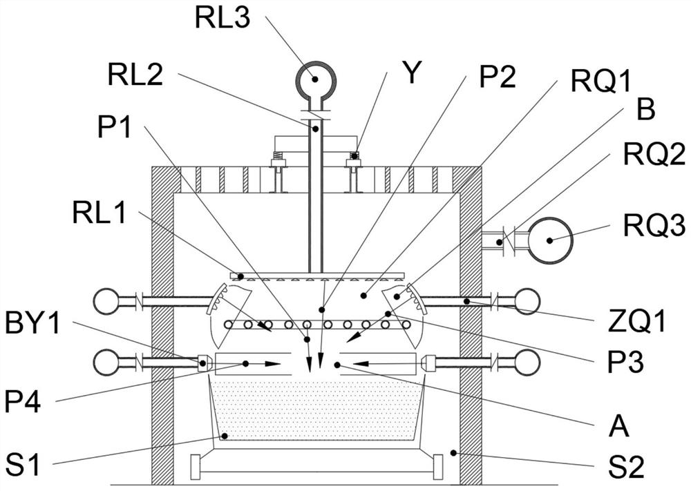 Liquid-gas two-phase medium coupling mobile injection sintering method and injection device