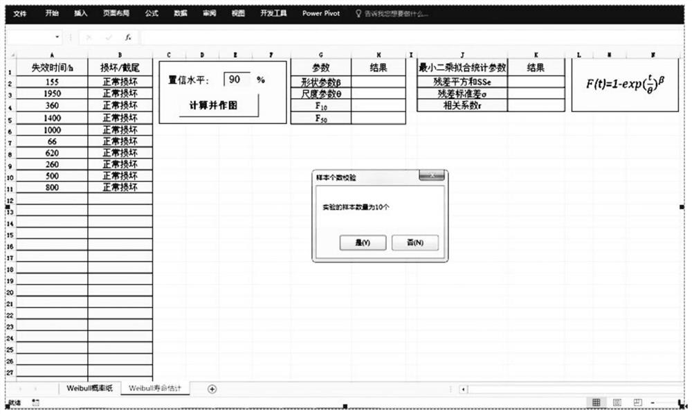 VBA-based automatic processing device for bearing life data based on