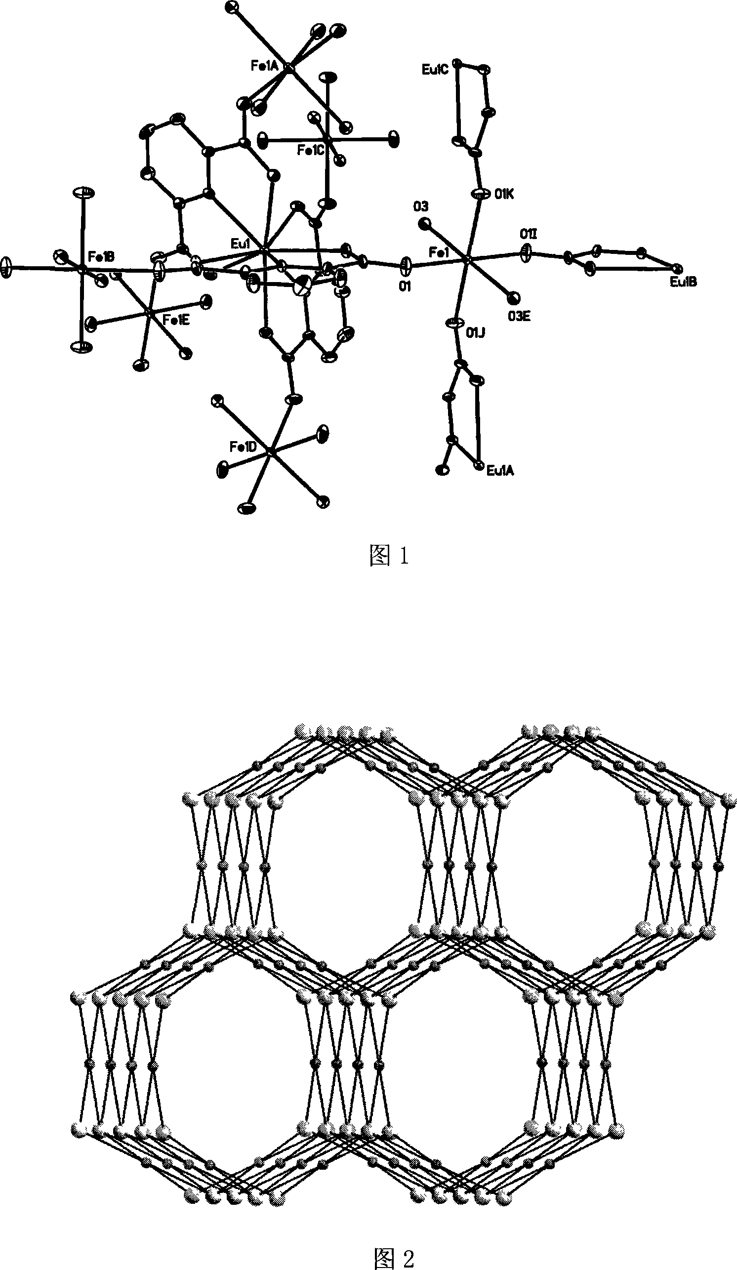 Eu(III)-Fe(II) luminous nano-tube and its preparation method and use