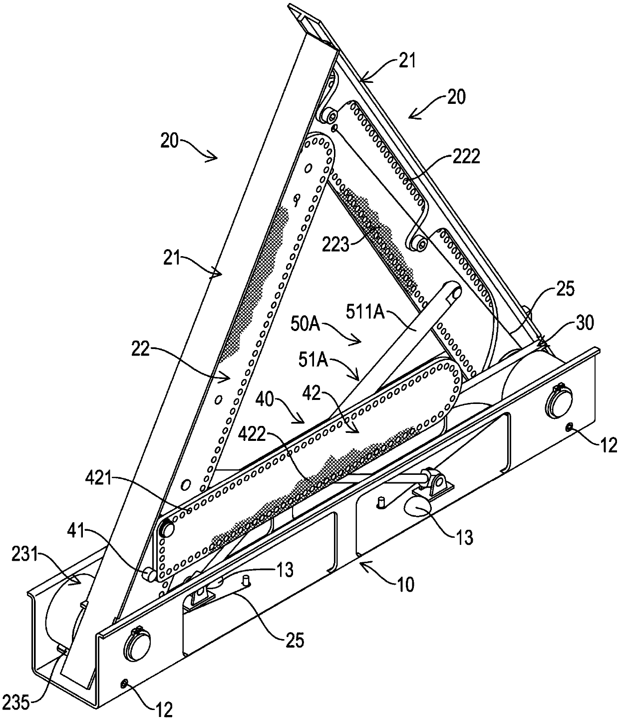 Triangular warning system for vehicle