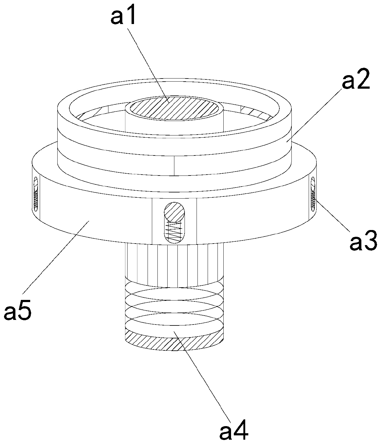 Self-suction-chip stamping device for machining steel sleeve bearing