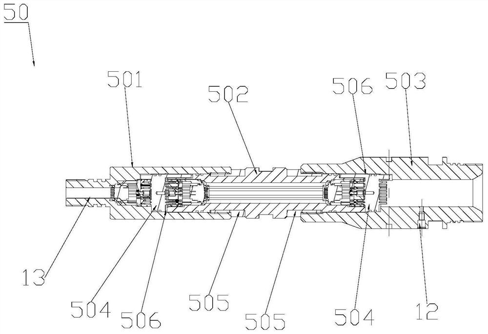 Experimental device for testing key component of rotary side wall coring instrument