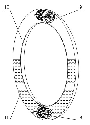 Double-fluid-ring drive omnibearing spherical robot