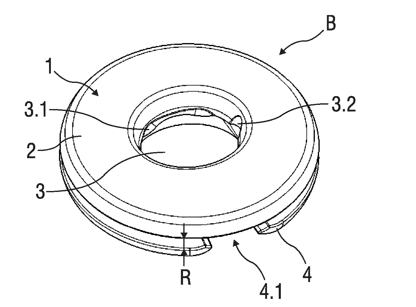 Cover feed-through for a head-restraint rod of a head restraint