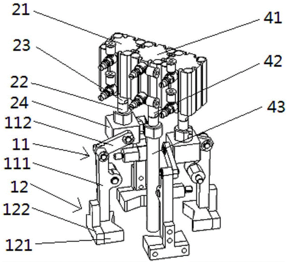 Mechanical hand for grabbing pistons