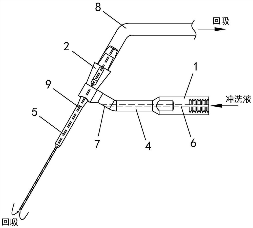 Root canal flushing device with back suction function