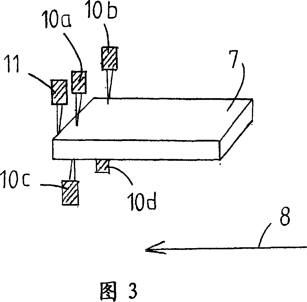 Device for printing plate-shaped work pieces