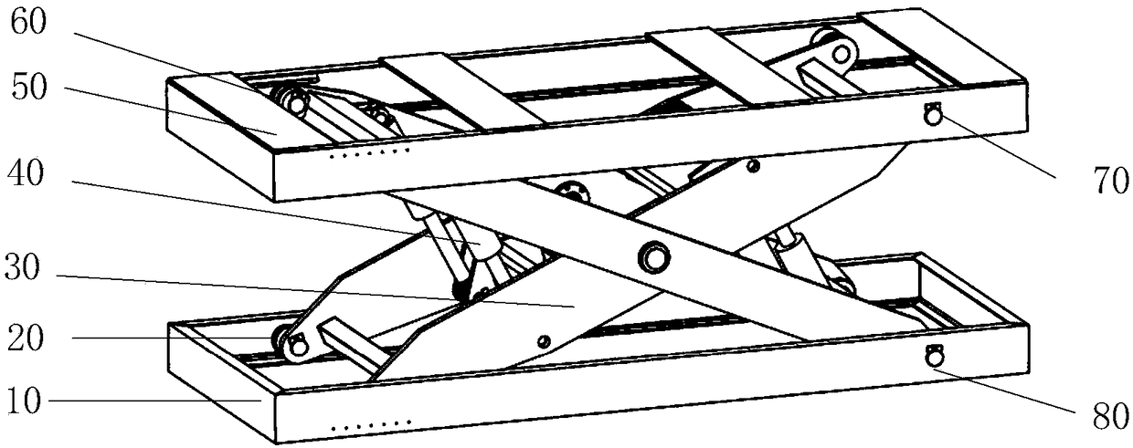 Double-scissors type rotary lifting table