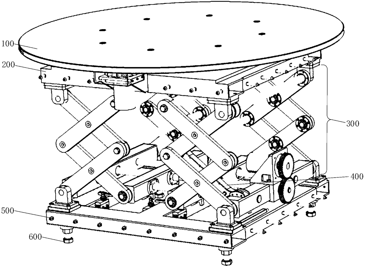 Double-scissors type rotary lifting table