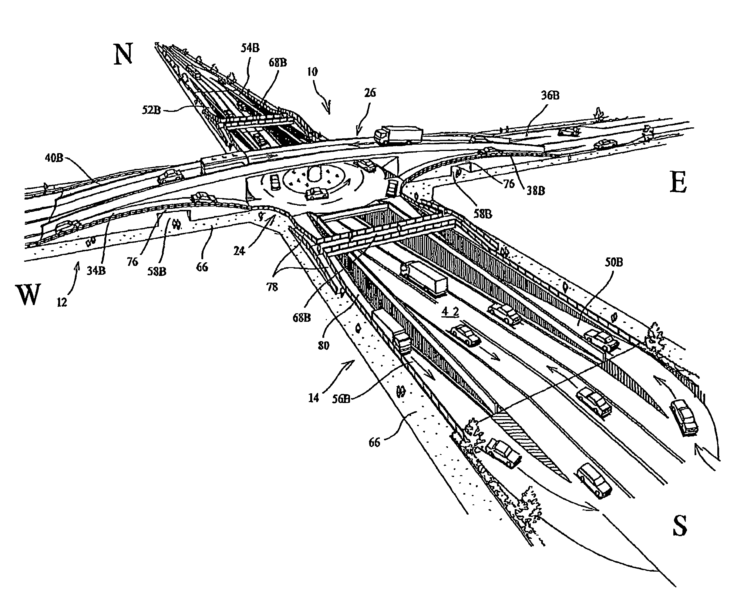 Multi-level road intersection