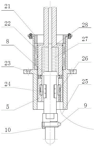 Coating failure test device under the common action of load shock and thermal shock cycle