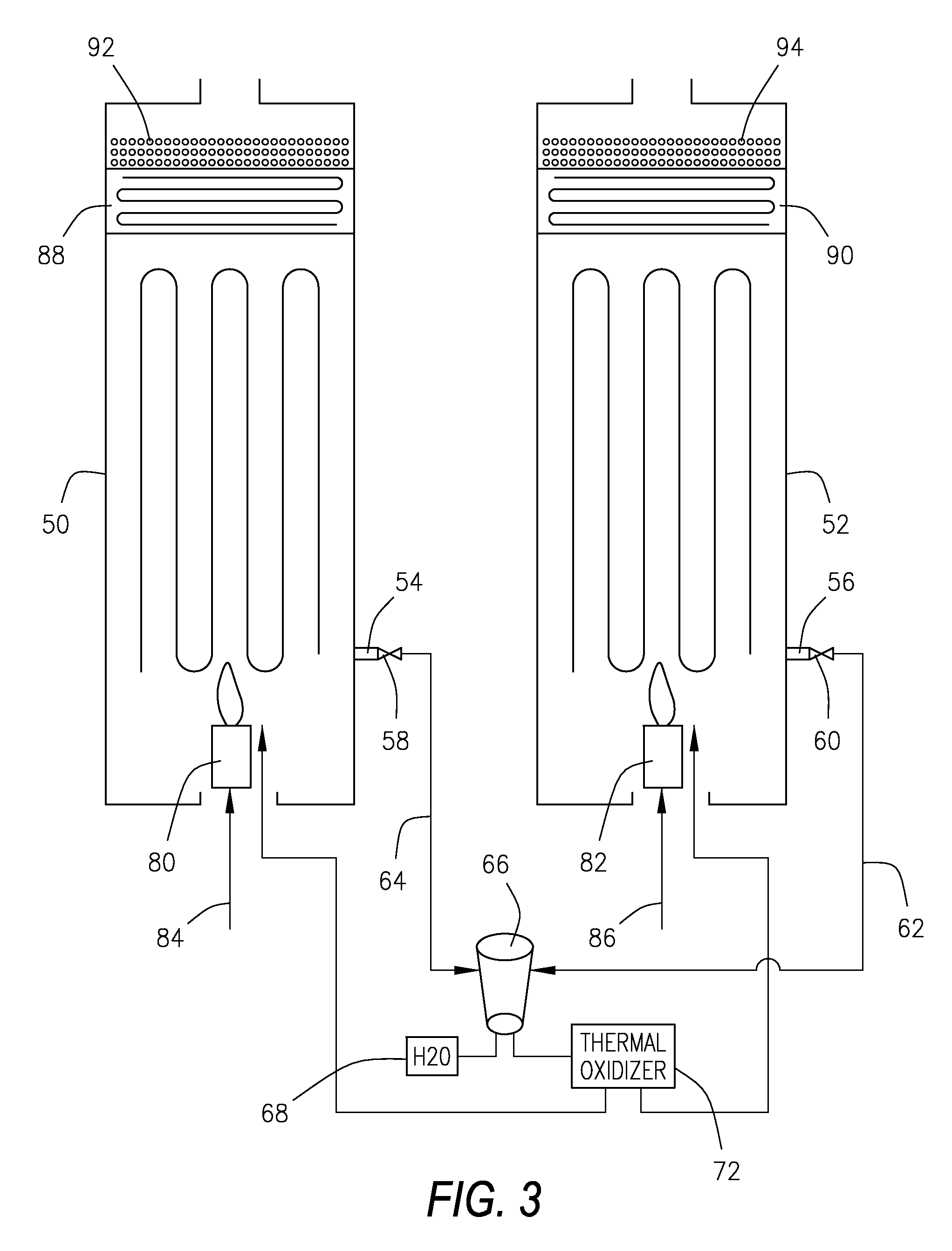 Coke treatment process and system to minimize NO<sub>X </sub>emissions and minimize catalyst volume