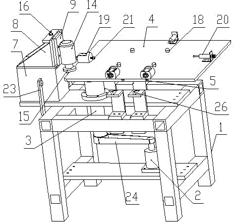 Edge grinding machine for arc angle of glass