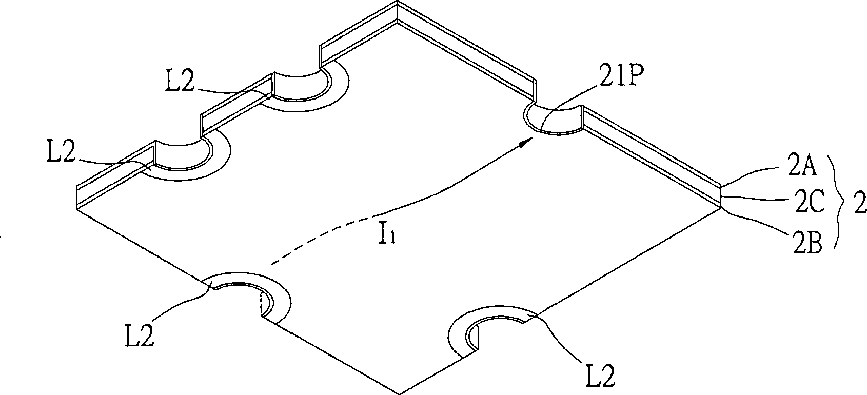 Inner imbedded type multifunctional integration type structure for integration protection element and preparation method thereof