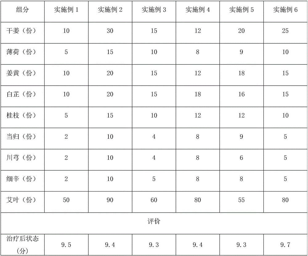 External traditional Chinese medicine bag prescription, medicine bag and using method thereof