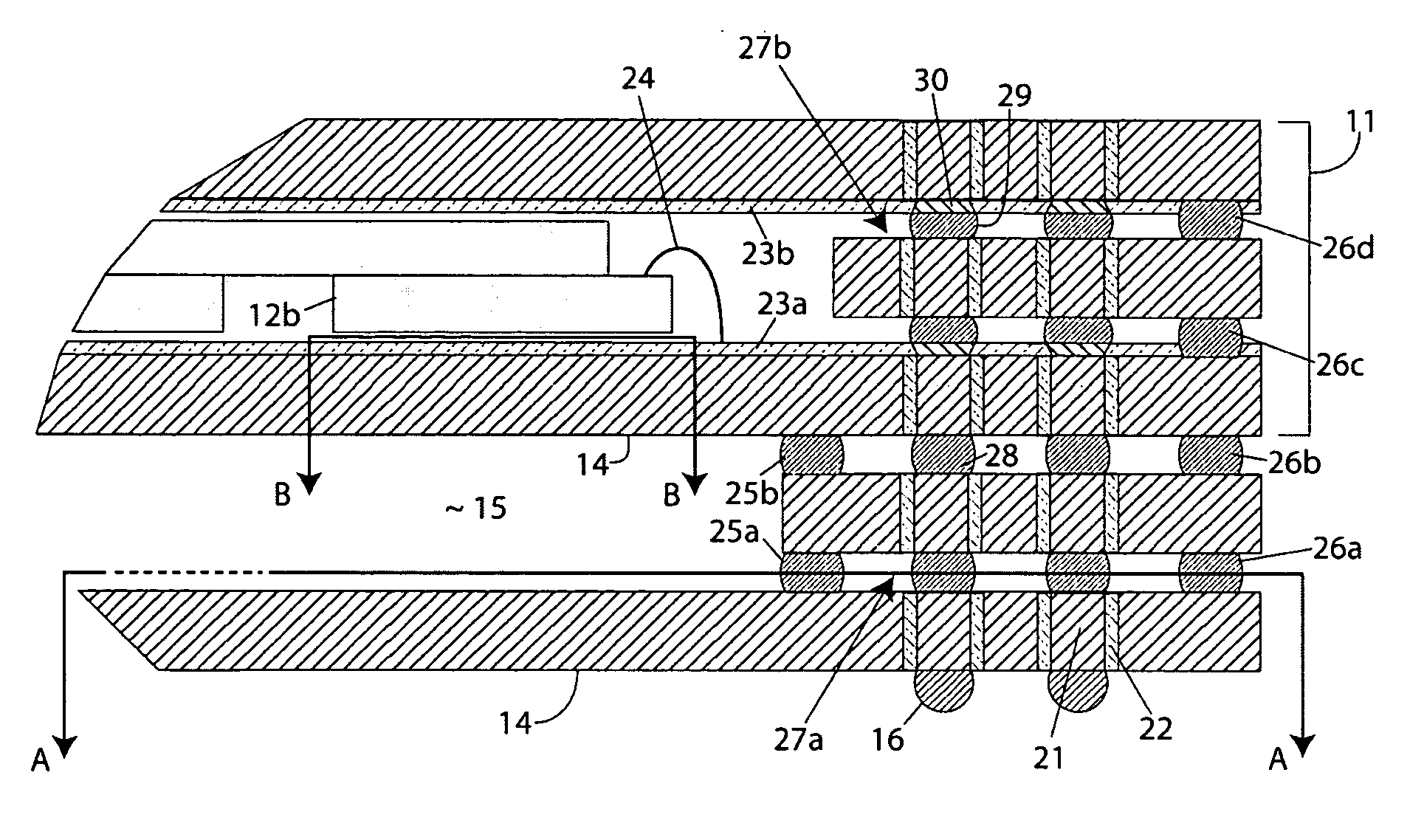 Flip chip interface including a mixed array of heat bumps and signal bumps