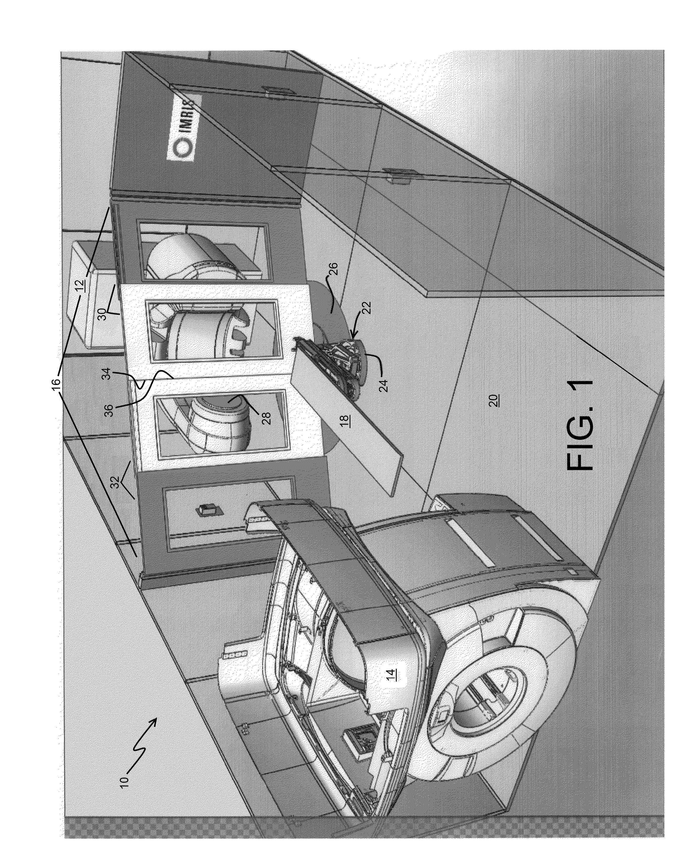 Movable EMF shield, method for facilitating rapid imaging and treatment of patient