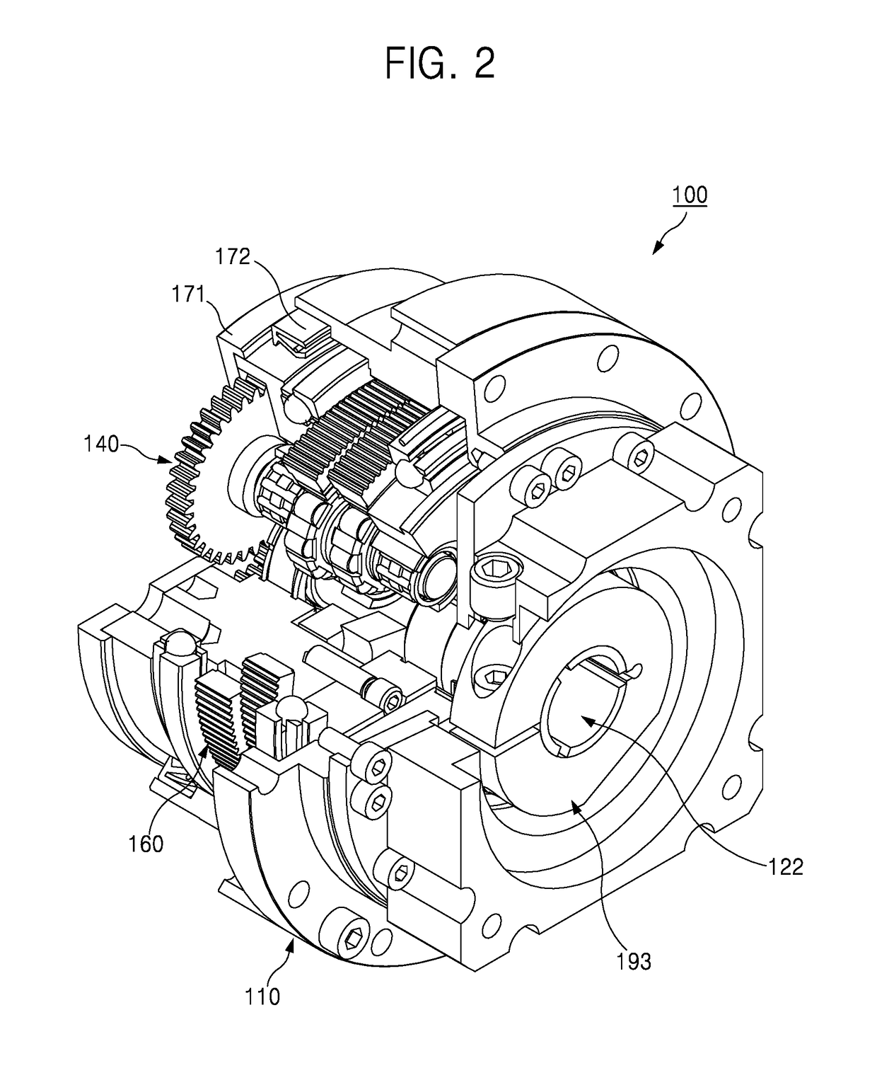 Internal planetary reduction gear