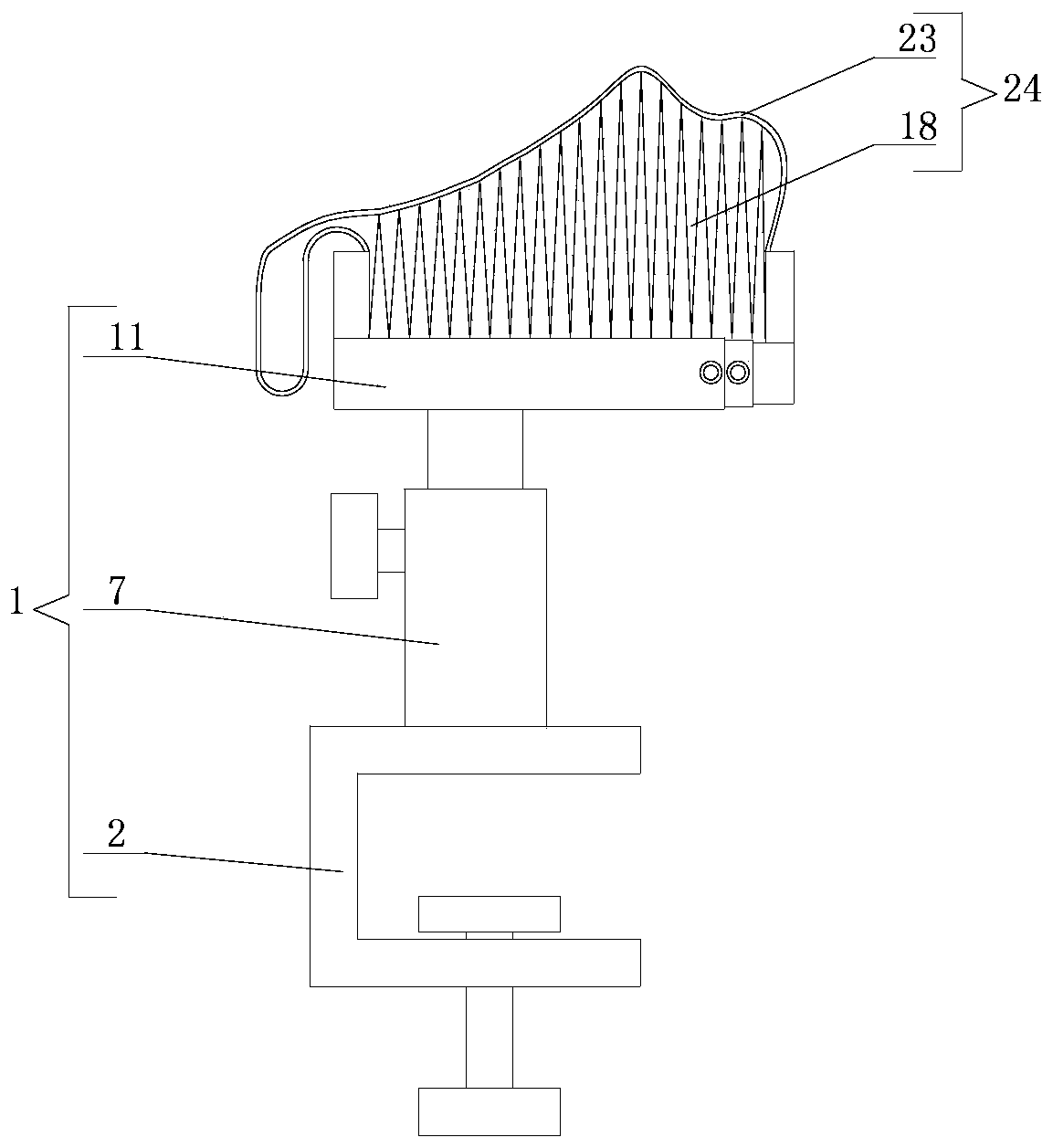 Auxiliary support for fluorescein fundus angiography examination