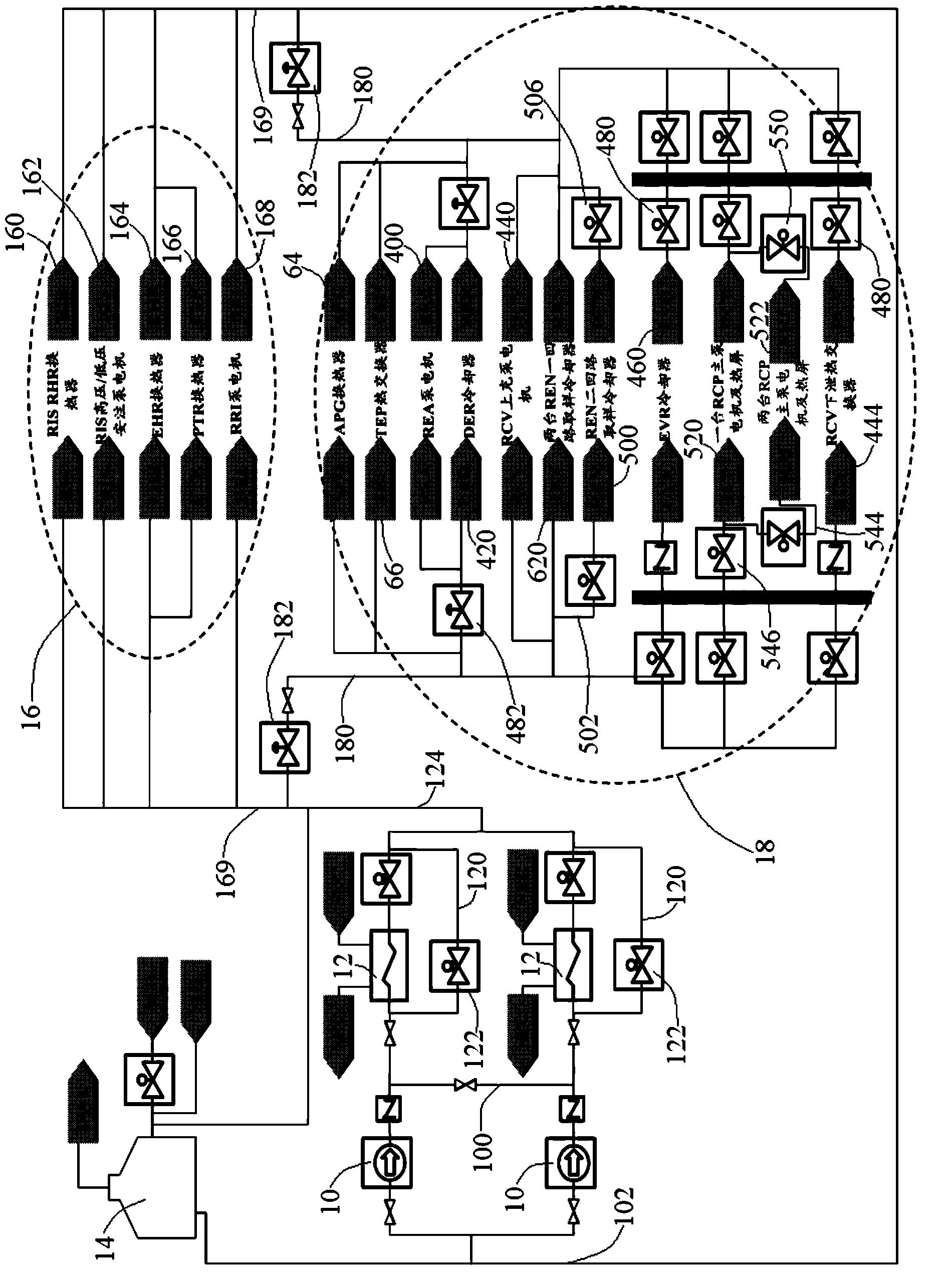 Series dividing and cooling framework of common users of nuclear power plant equipment cooling water system