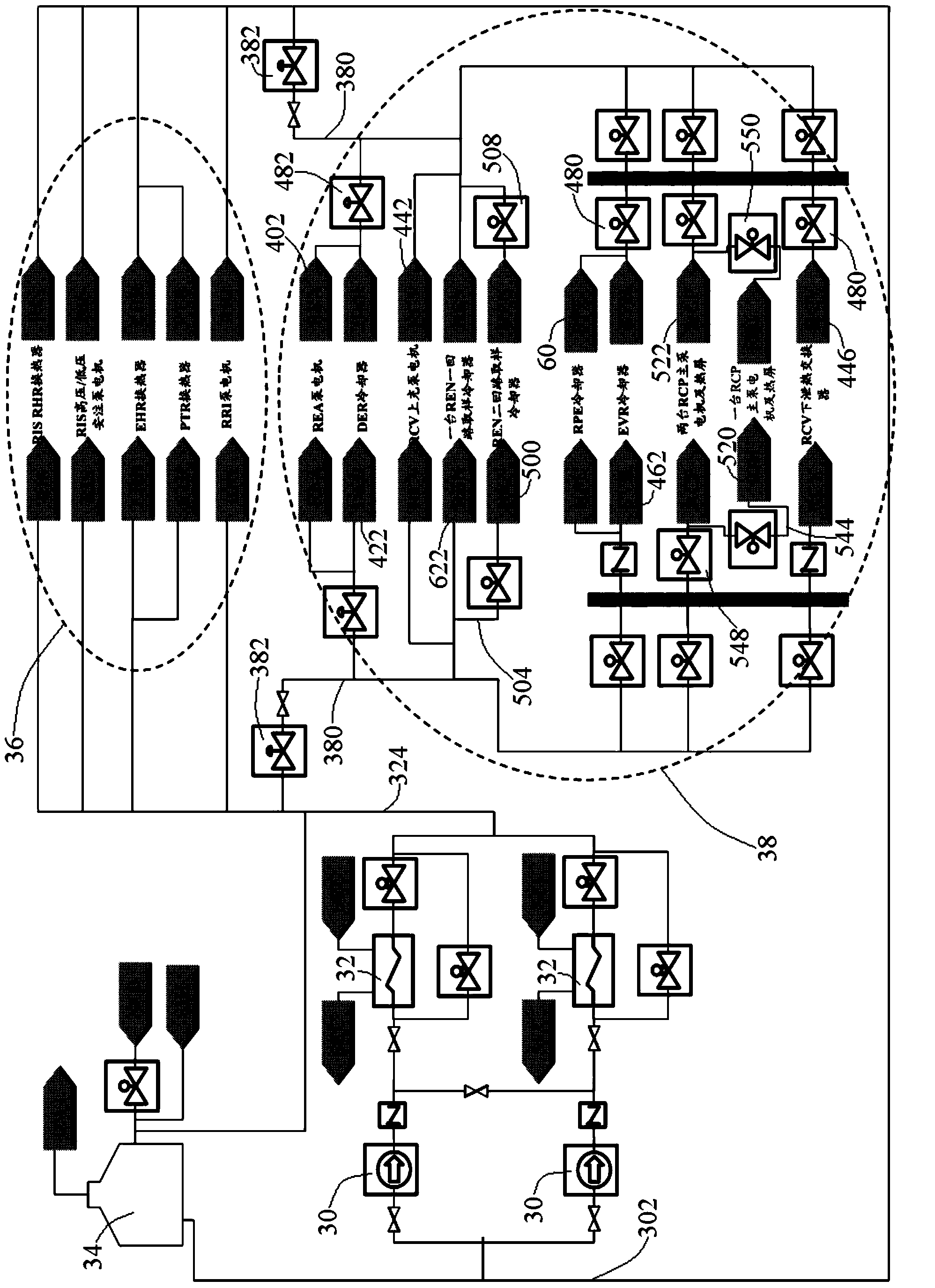 Series dividing and cooling framework of common users of nuclear power plant equipment cooling water system