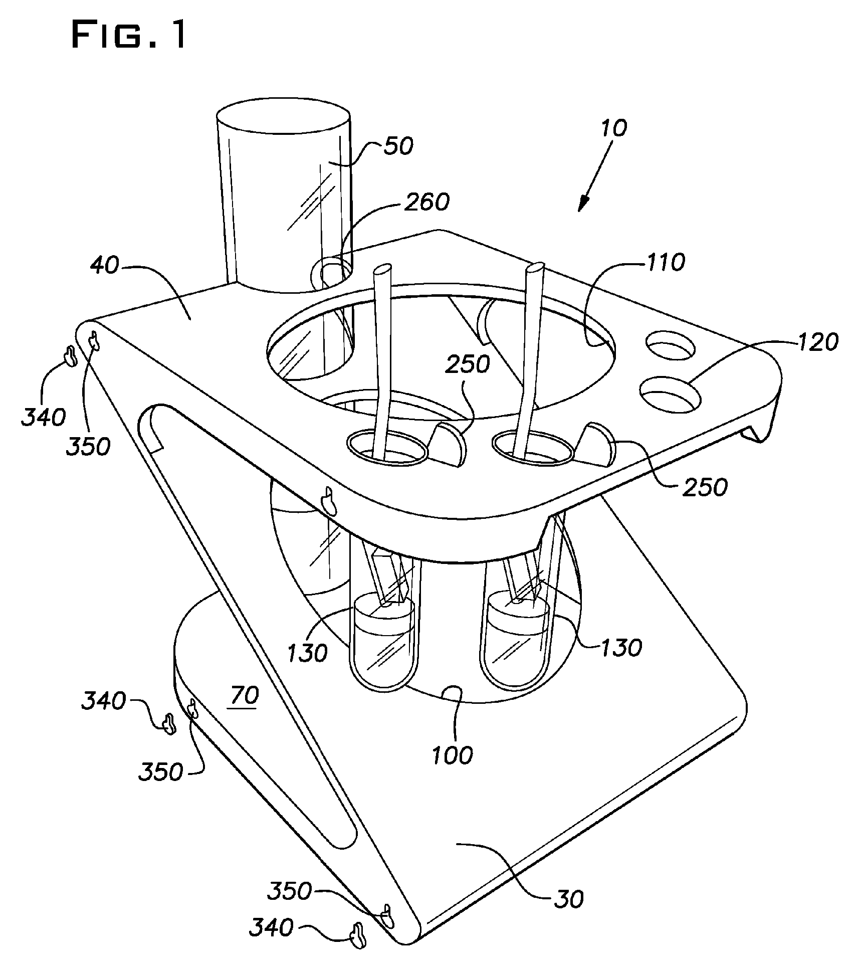 Oral hygiene products dispenser stand and dispensing station