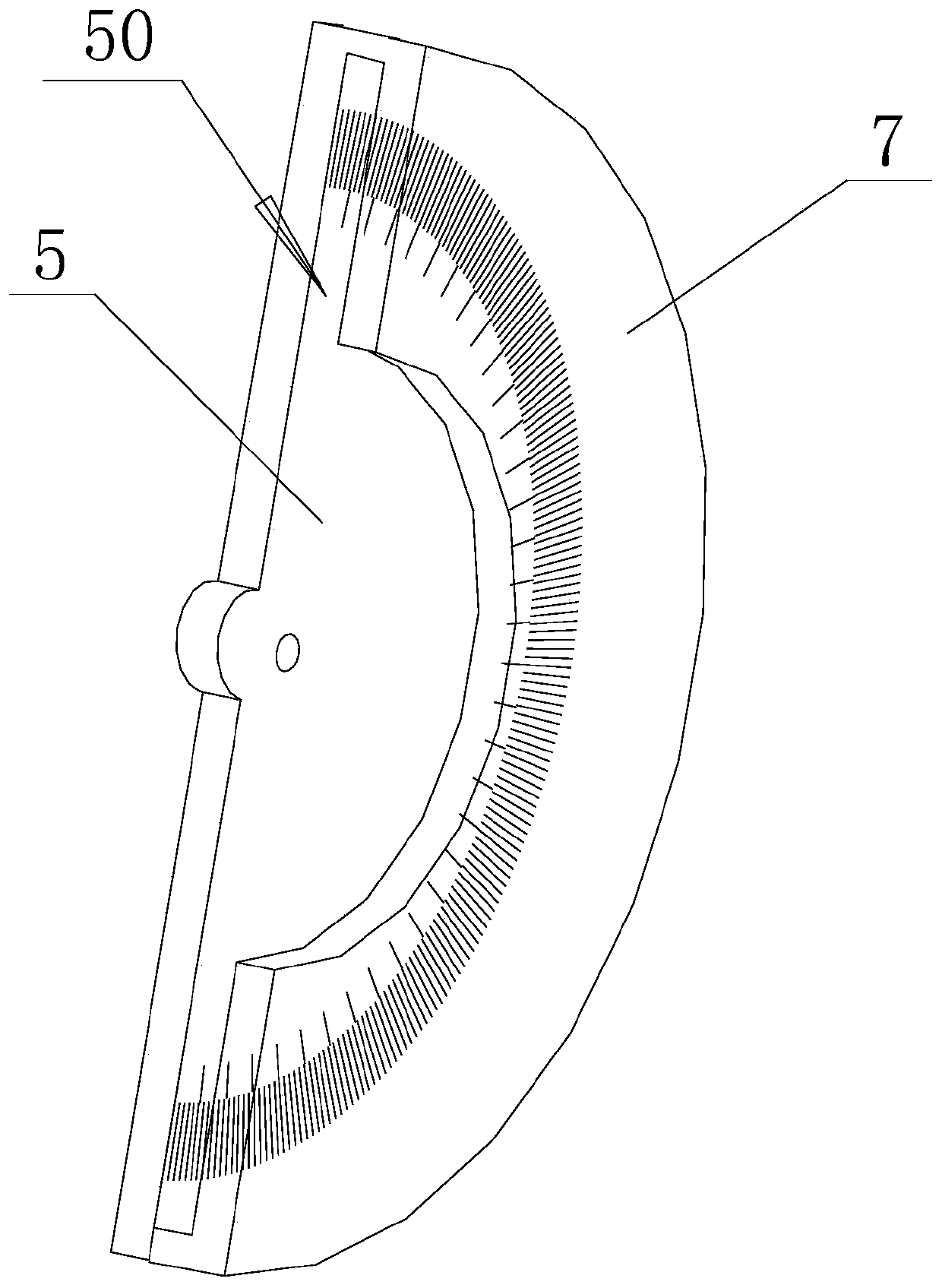 Sickbed lifting angle measuring device convenient for reading