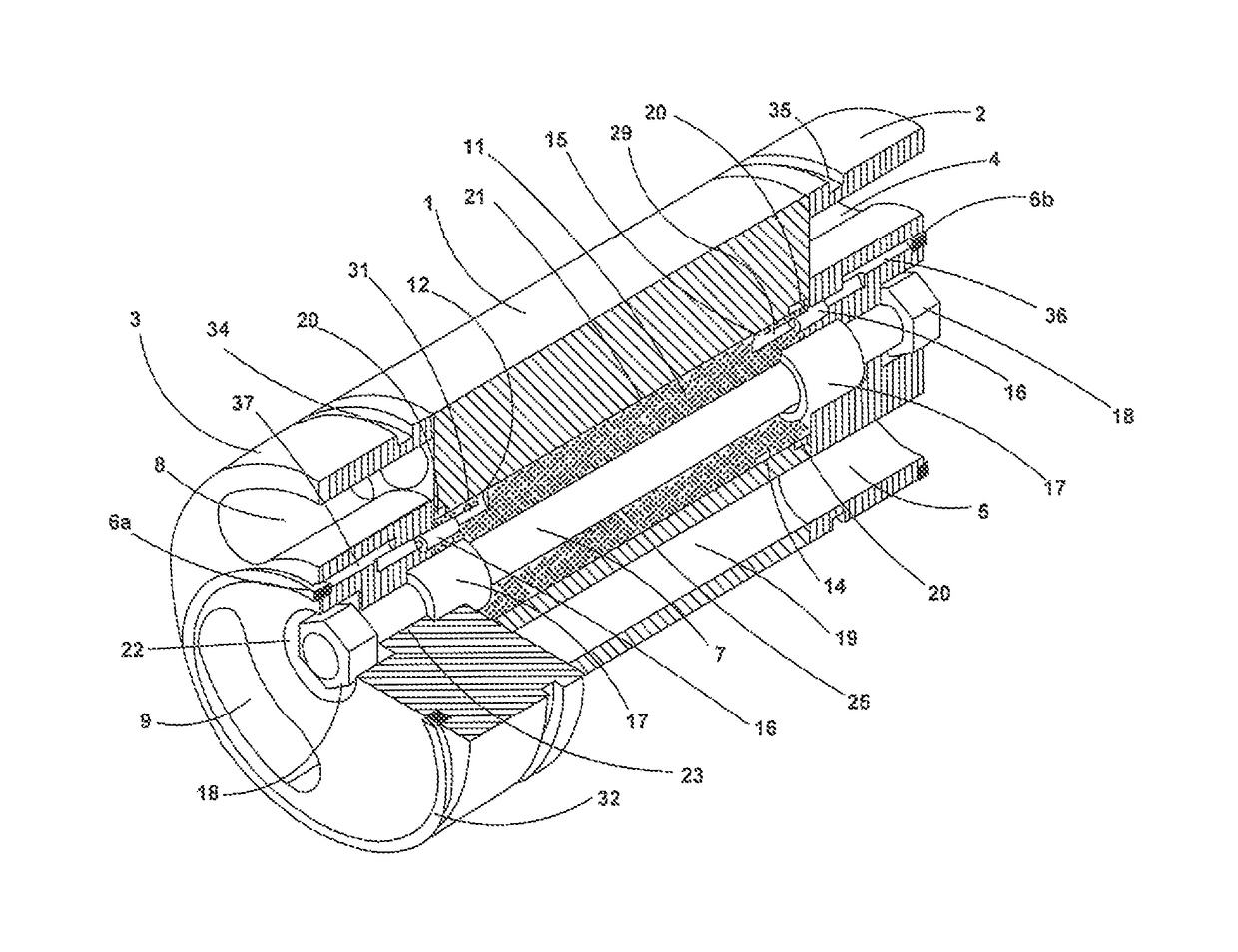 Rotor positioning system in a pressure exchange vessel