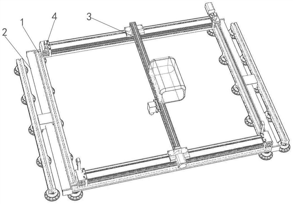 Curtain wall gluing device and method