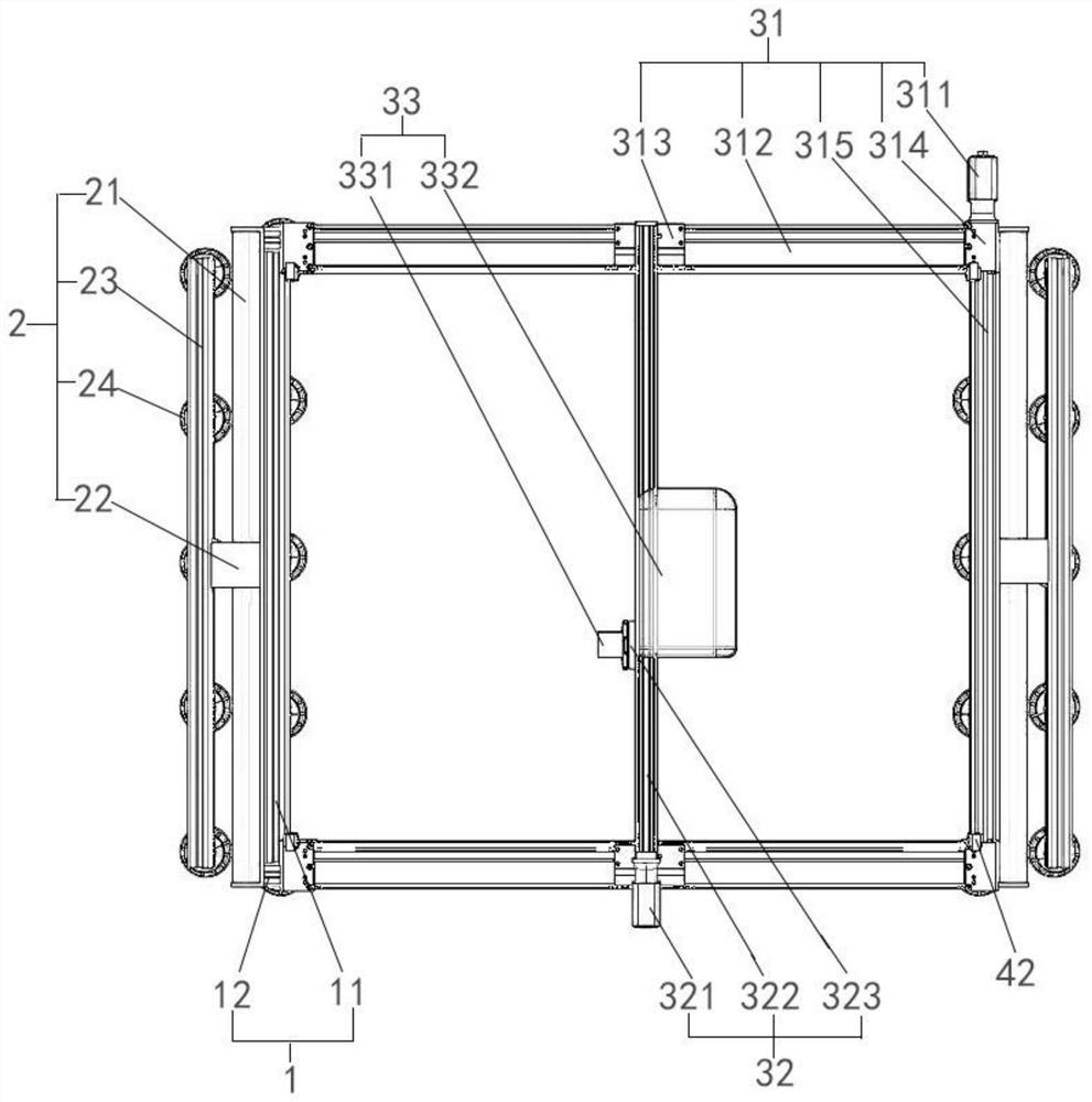 Curtain wall gluing device and method