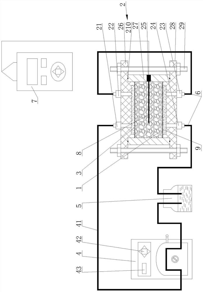 Testing device and method capable of measuring heat conductivity coefficient of expansive soil body in hydration process