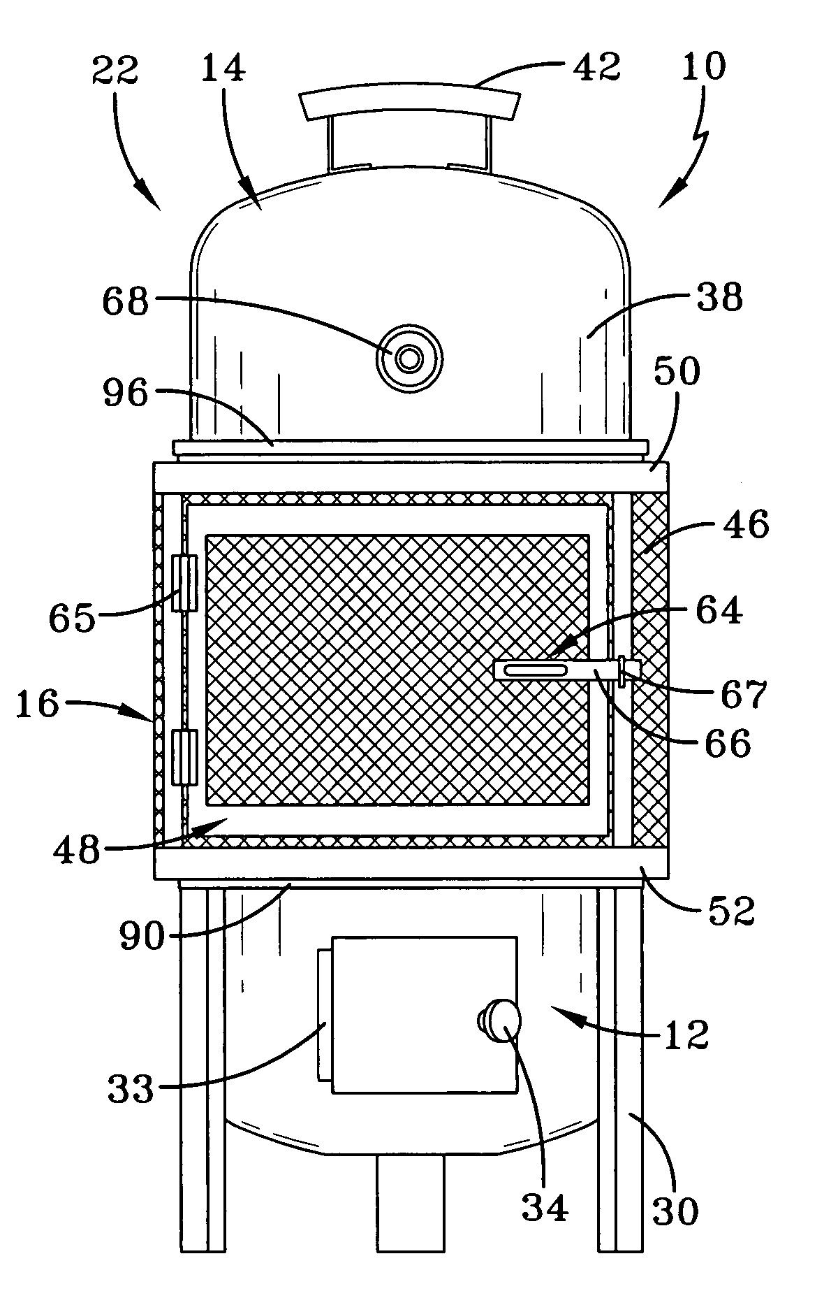 Combination barbeque grill, smoker and fireplace