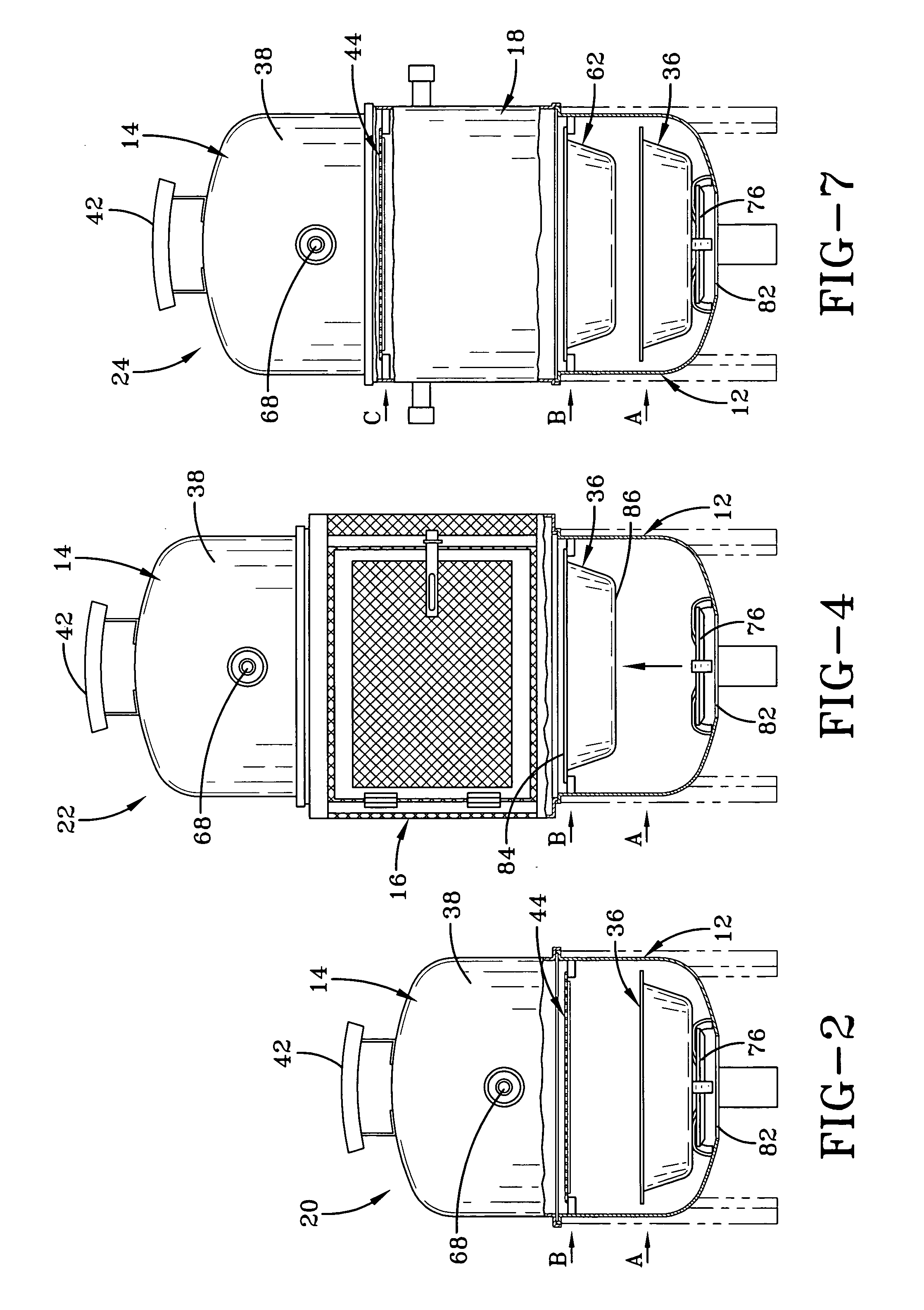 Combination barbeque grill, smoker and fireplace