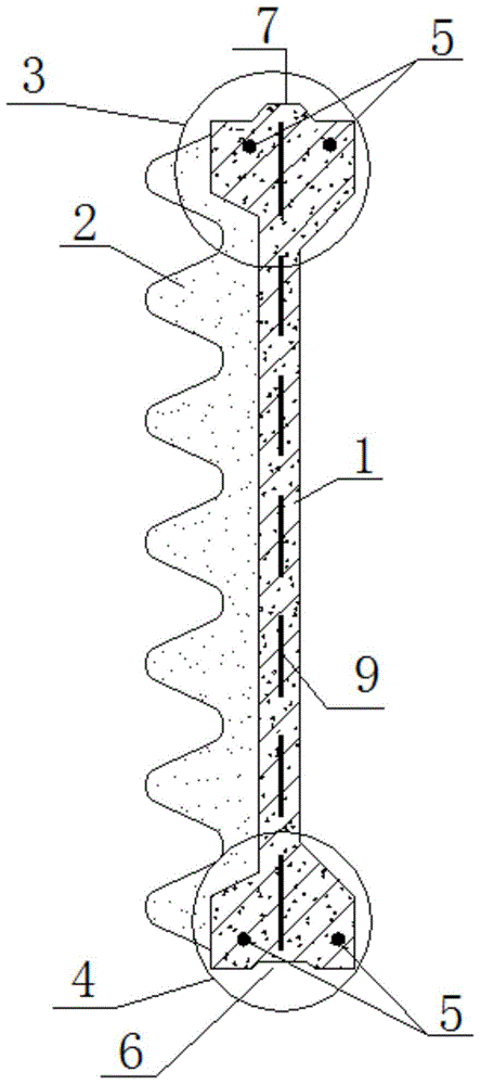 Ribbed prestressed concrete plate type noise barrier unit plate