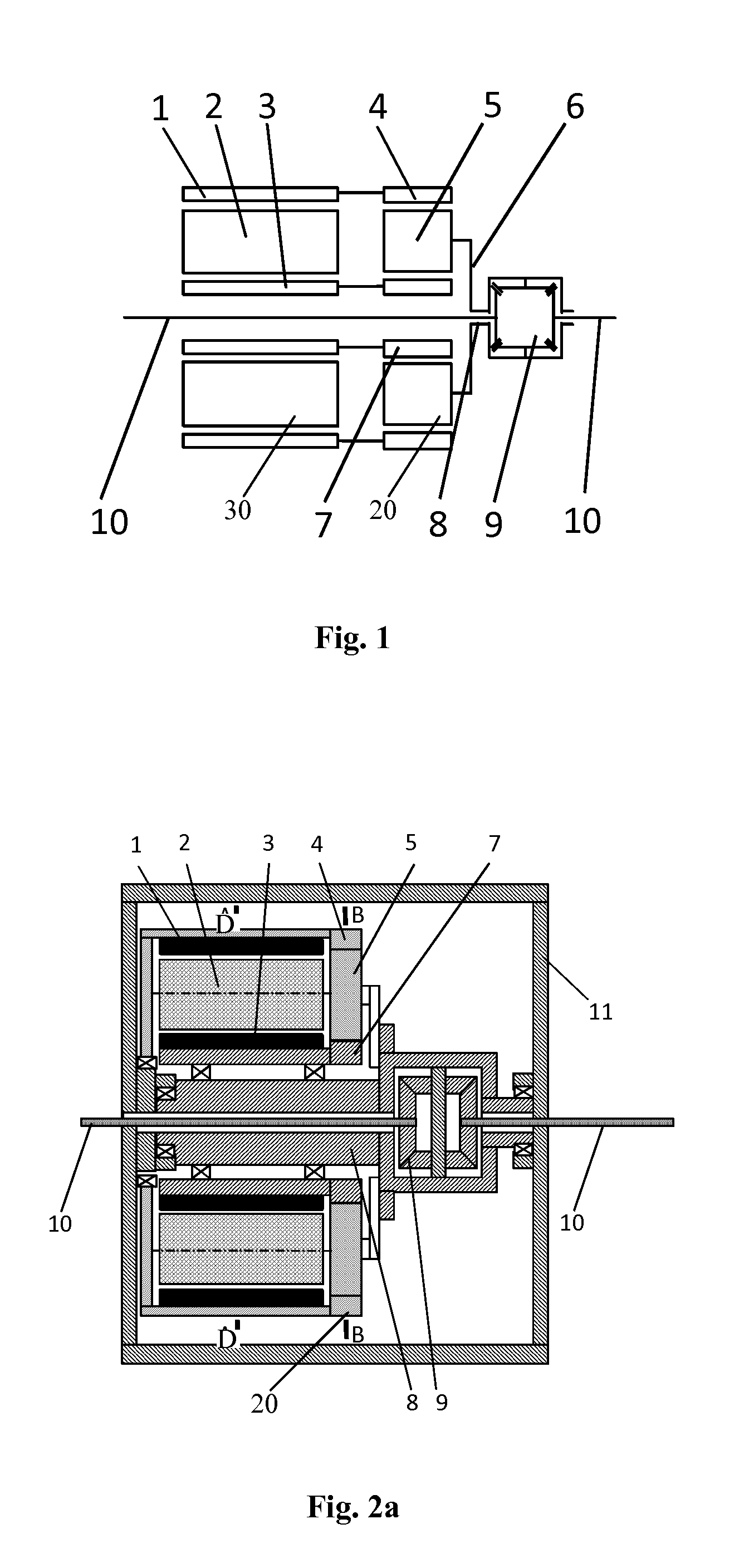 Dual-rotor motor for electric automobile, associated stepless speed change system with planet gear and control method