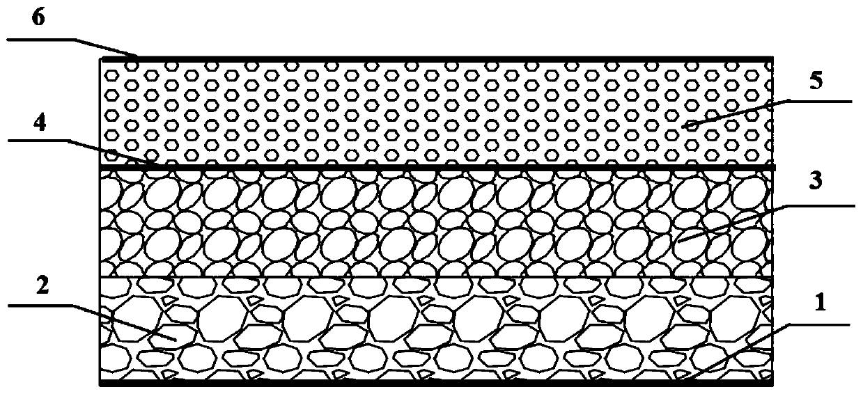 Permeable and drainage asphalt pavement paving structure