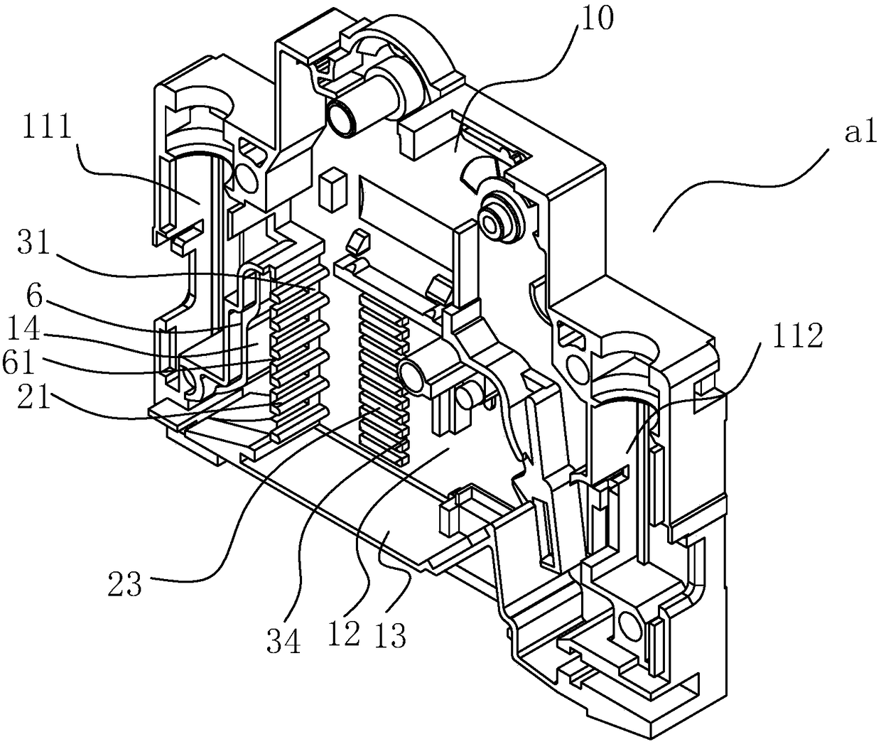 A circuit breaker housing and a circuit breaker with the housing