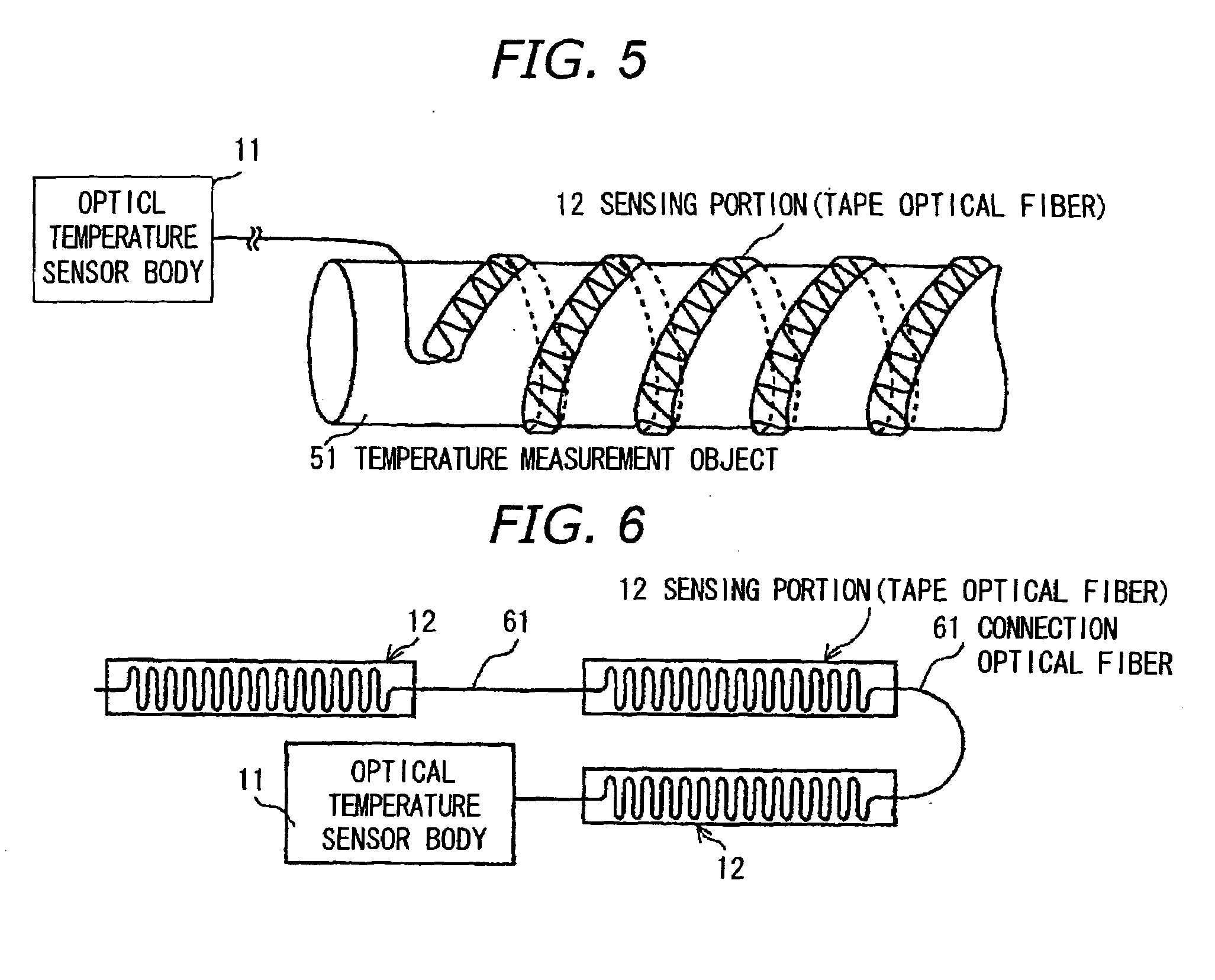 Optical sensor, optical temperature-measuring device and measuring method using the optical sensor